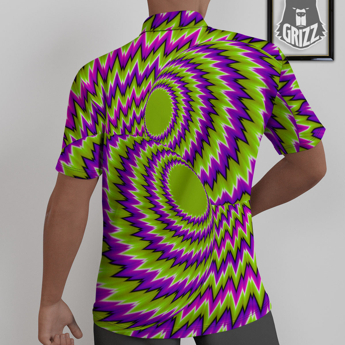 Moving Optical Illusion Green Vortex Untucked Shirts-grizzshop