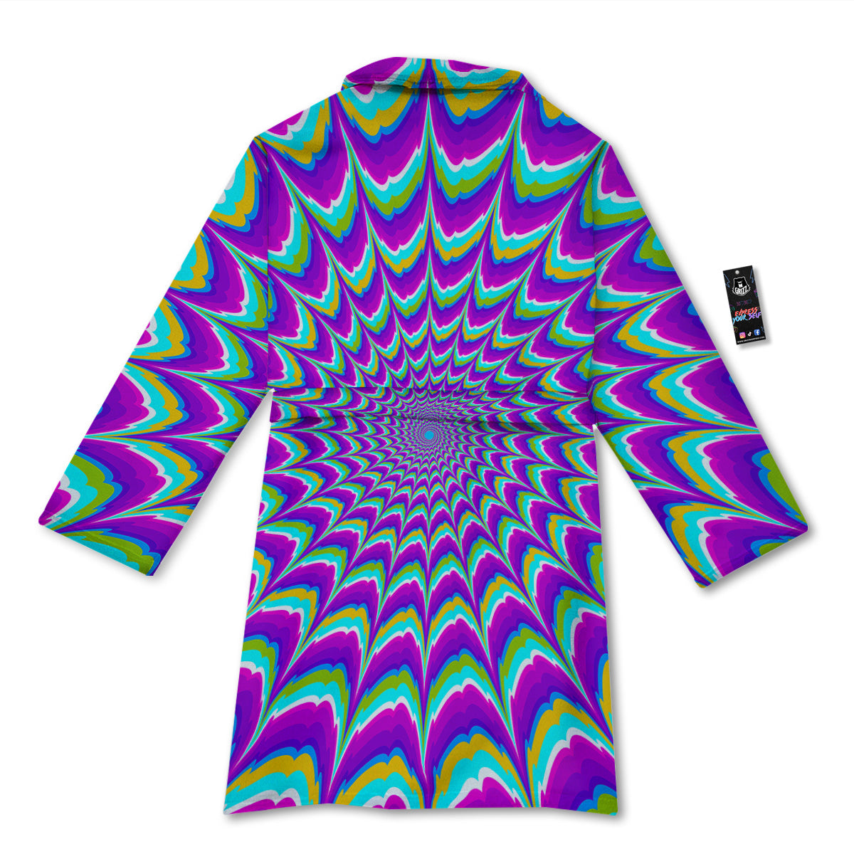 Moving Optical Illusion Purple Dizzy Bathrobe-grizzshop