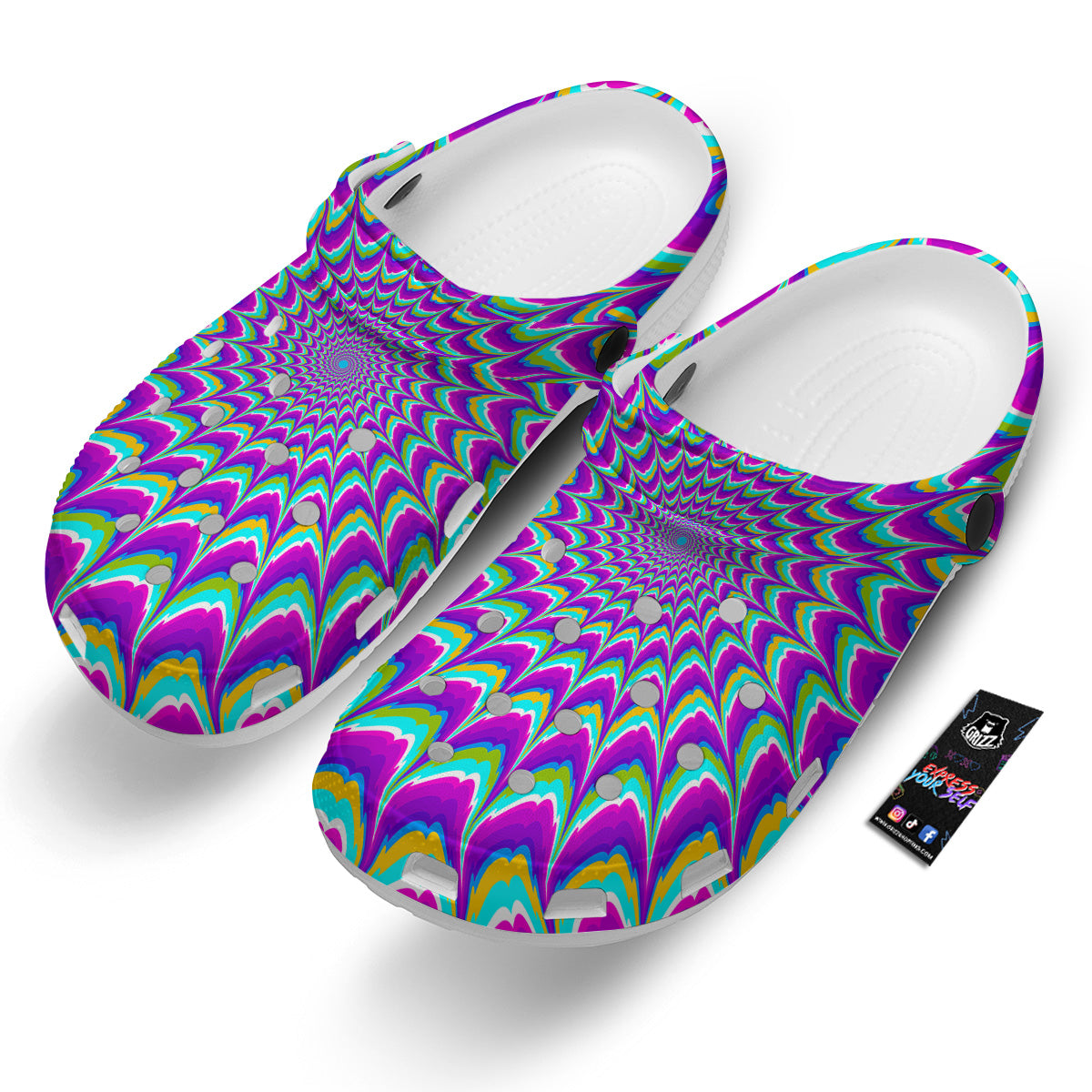 Moving Optical Illusion Purple Dizzy Clog-grizzshop