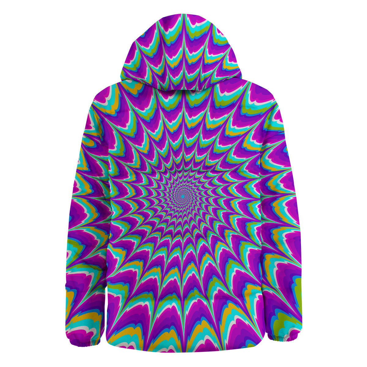 Moving Optical Illusion Purple Dizzy Down Jacket-grizzshop