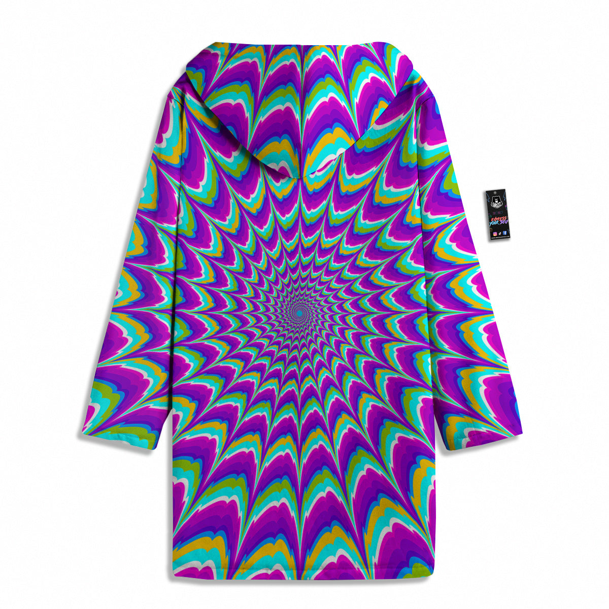 Moving Optical Illusion Purple Dizzy Men's Windbreaker Jacket-grizzshop