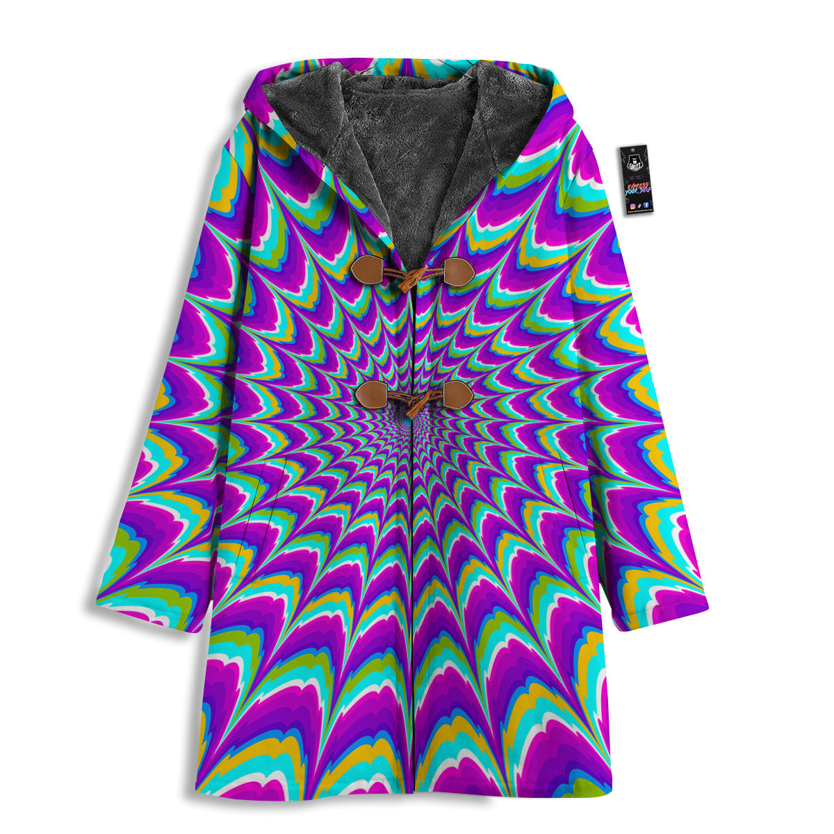 Moving Optical Illusion Purple Dizzy Men's Windbreaker Jacket-grizzshop