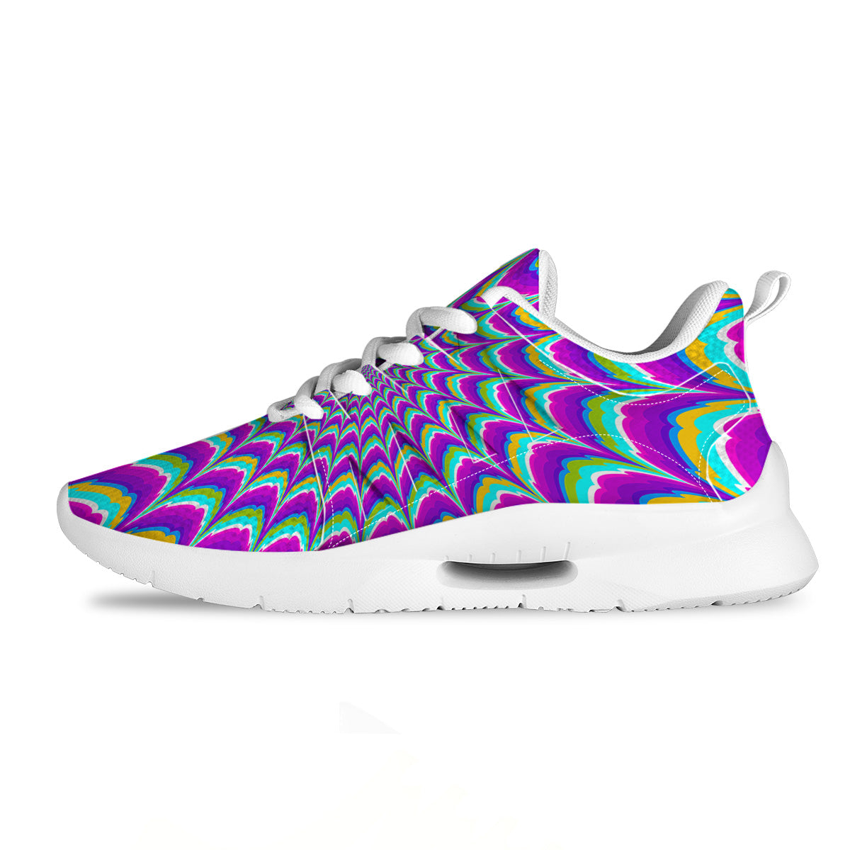 Moving Optical Illusion Purple Dizzy Tennis Shoes-grizzshop