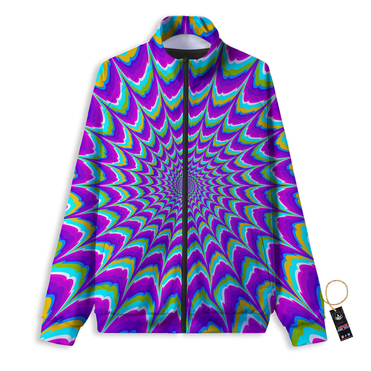 Moving Optical Illusion Purple Dizzy Track Jacket-grizzshop