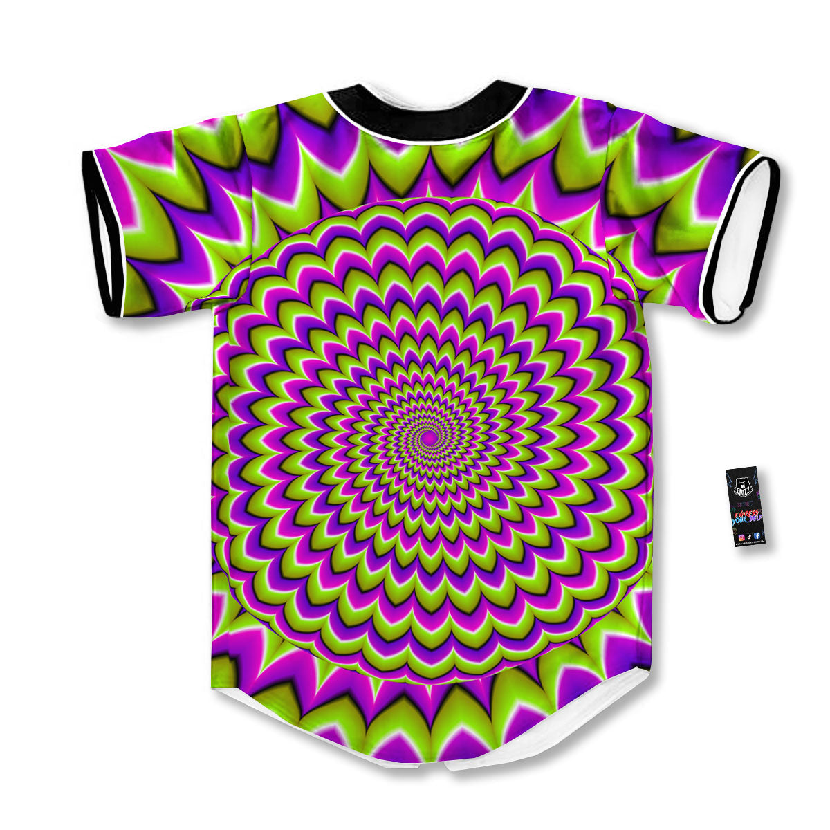 Moving Optical Illusion Spiky Spiral Baseball Jersey-grizzshop