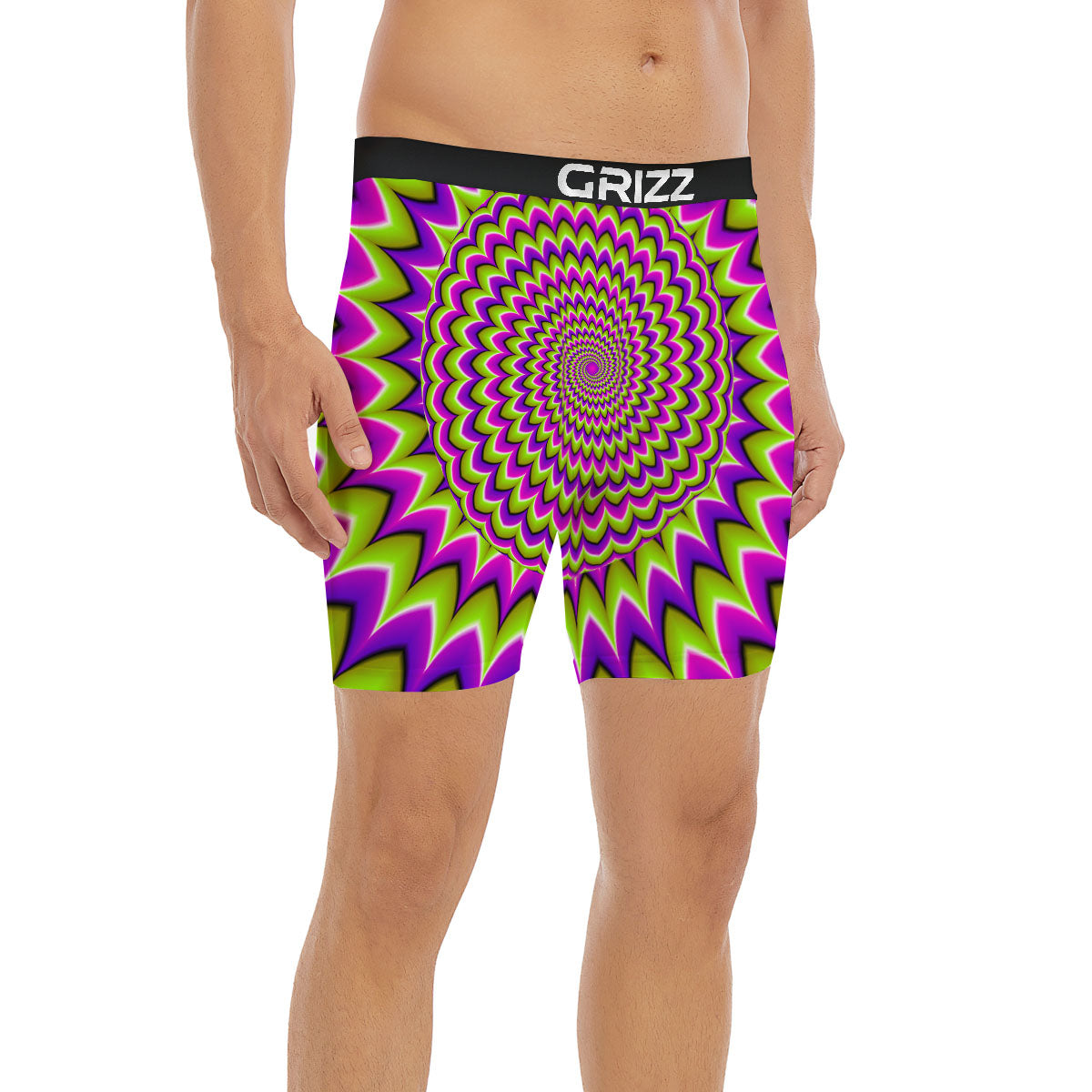 Moving Optical Illusion Spiky Spiral Boxer Briefs-grizzshop