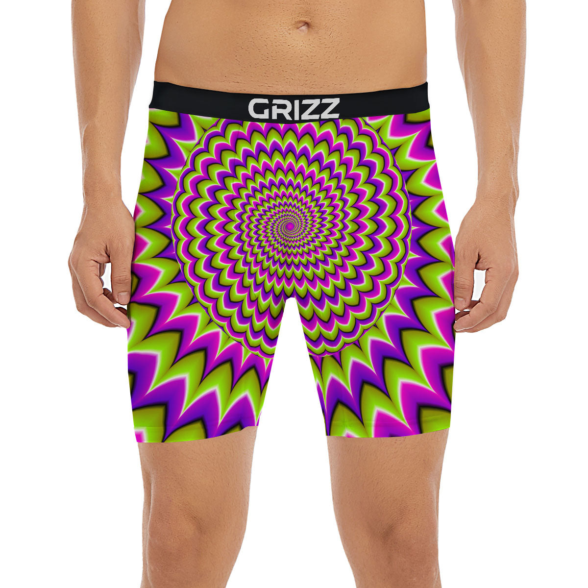Moving Optical Illusion Spiky Spiral Boxer Briefs-grizzshop