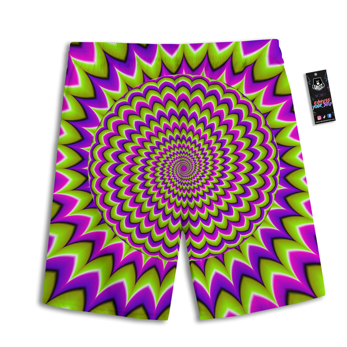 Moving Optical Illusion Spiky Spiral Men's Athletic Shorts