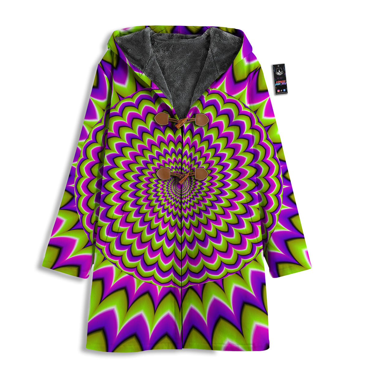 Moving Optical Illusion Spiky Spiral Men's Windbreaker Jacket-grizzshop