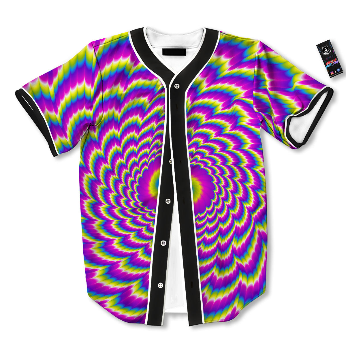 Moving Optical Illusion Spiral Colors Baseball Jersey-grizzshop
