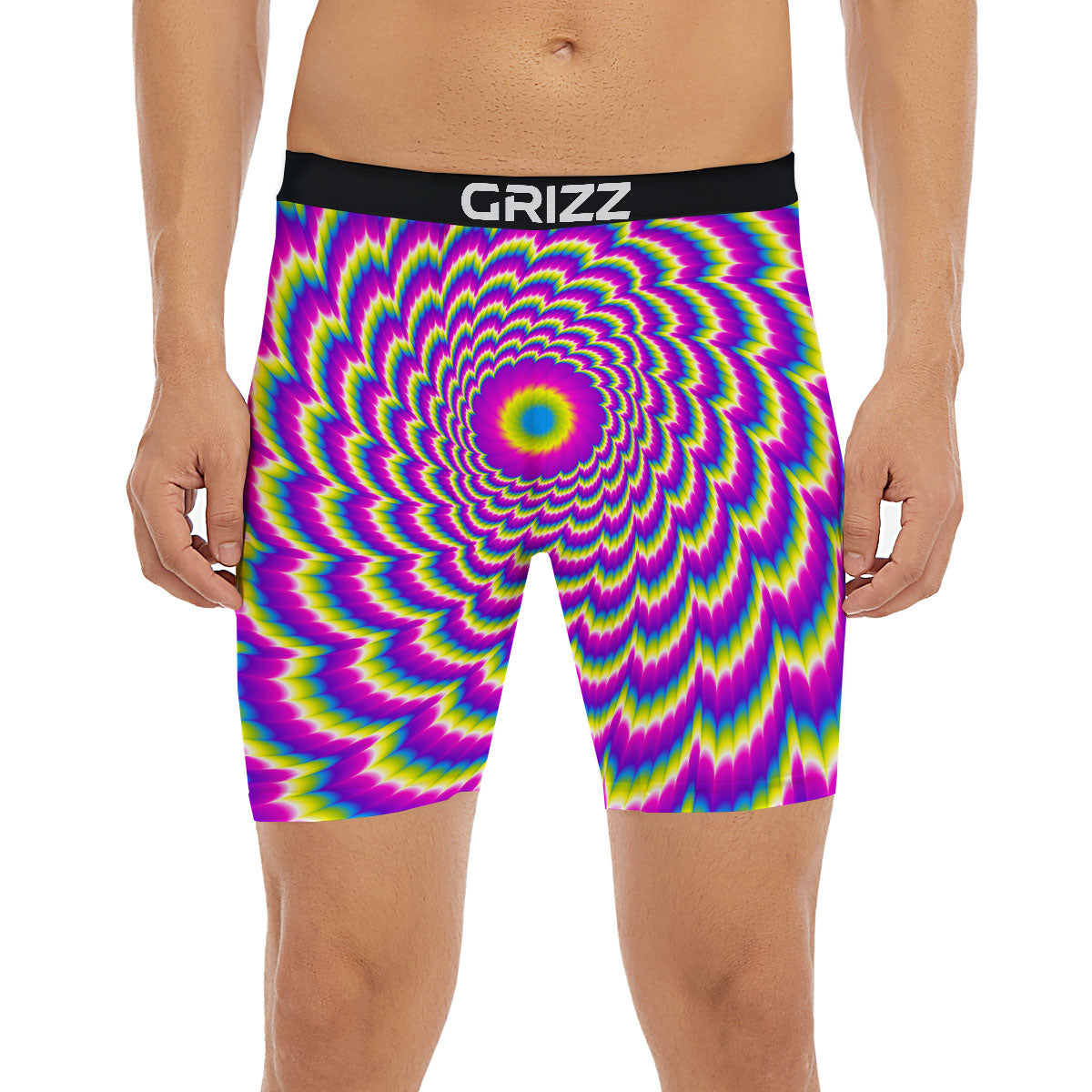 Moving Optical Illusion Spiral Colors Boxer Briefs-grizzshop
