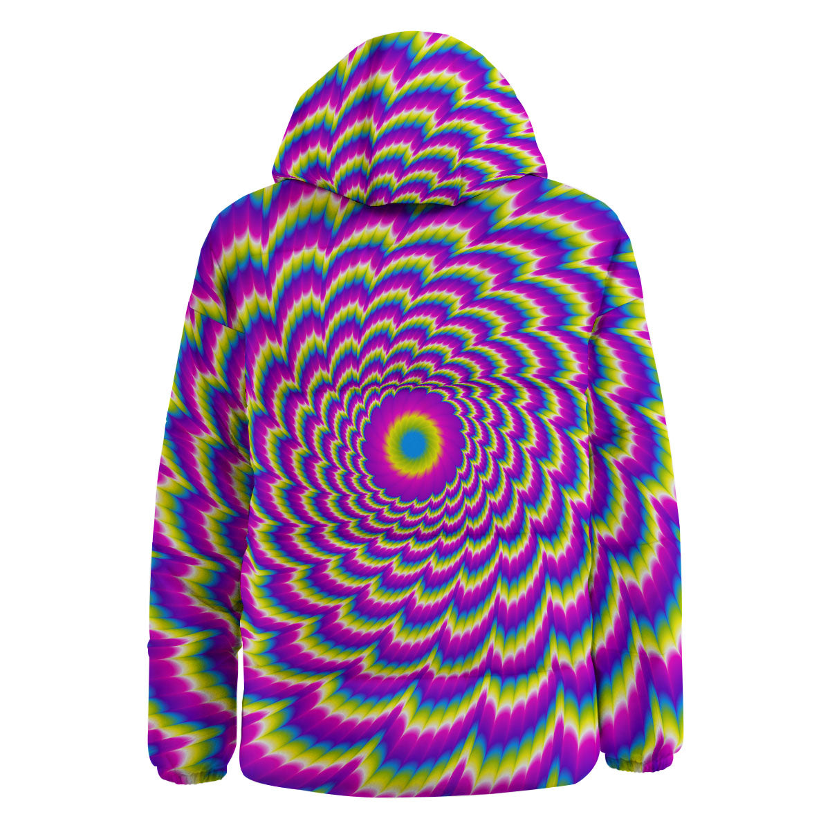 Moving Optical Illusion Spiral Colors Down Jacket-grizzshop