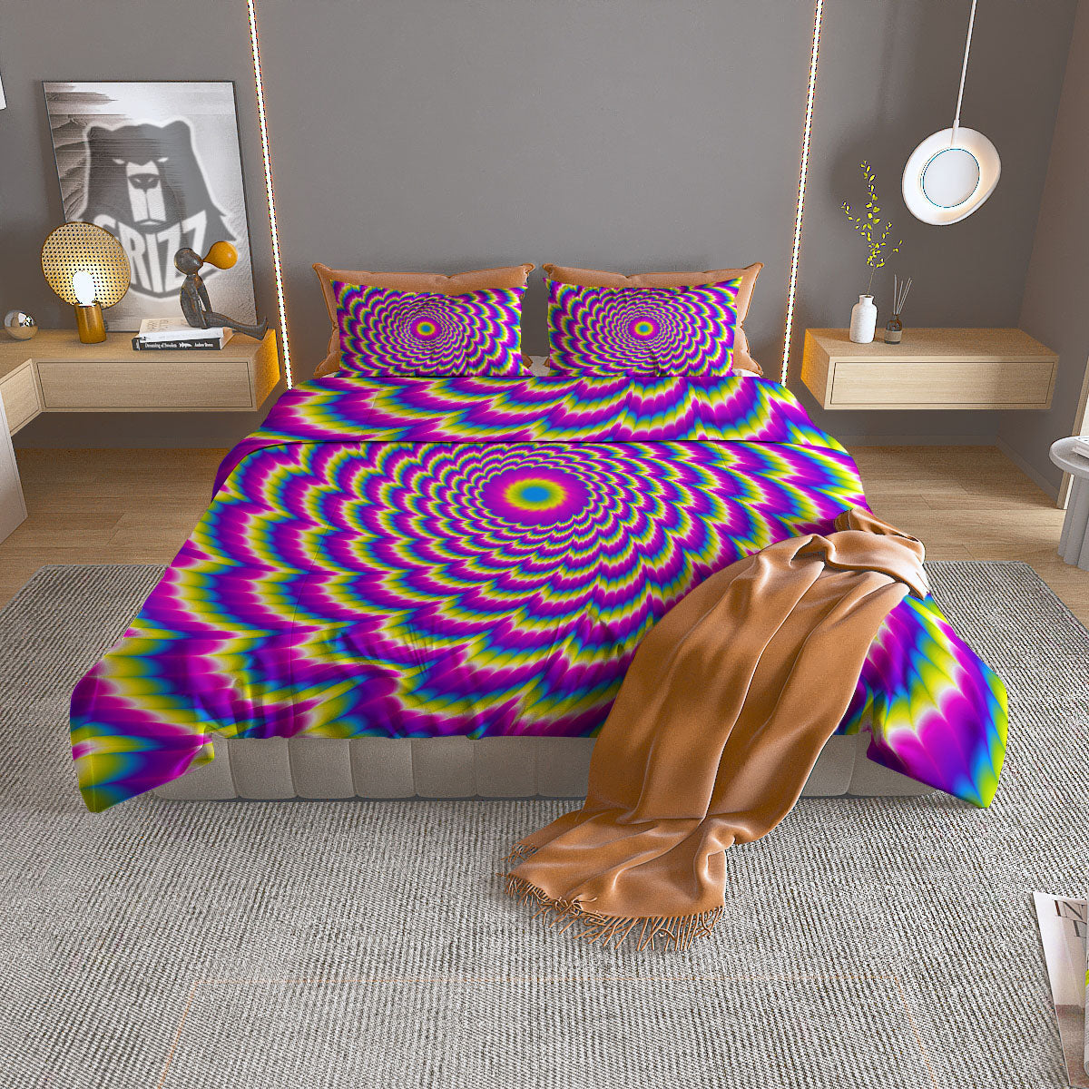 Music Notes Watercolor Print Pattern Duvet Cover Bedding Set