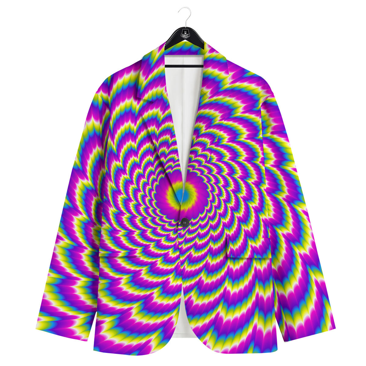 Moving Optical Illusion Spiral Colors Men's Sport Coat-grizzshop