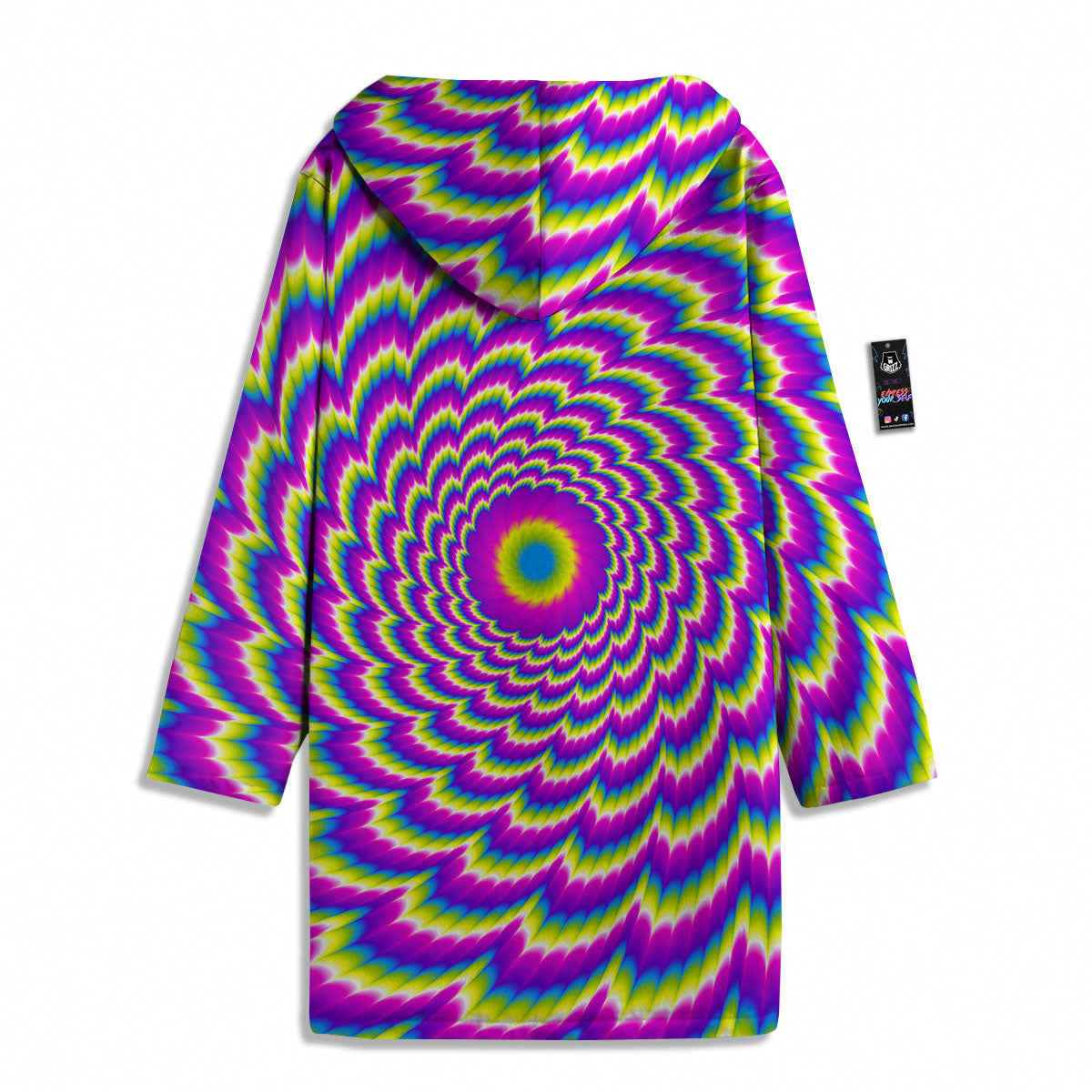 Moving Optical Illusion Spiral Colors Men's Windbreaker Jacket-grizzshop