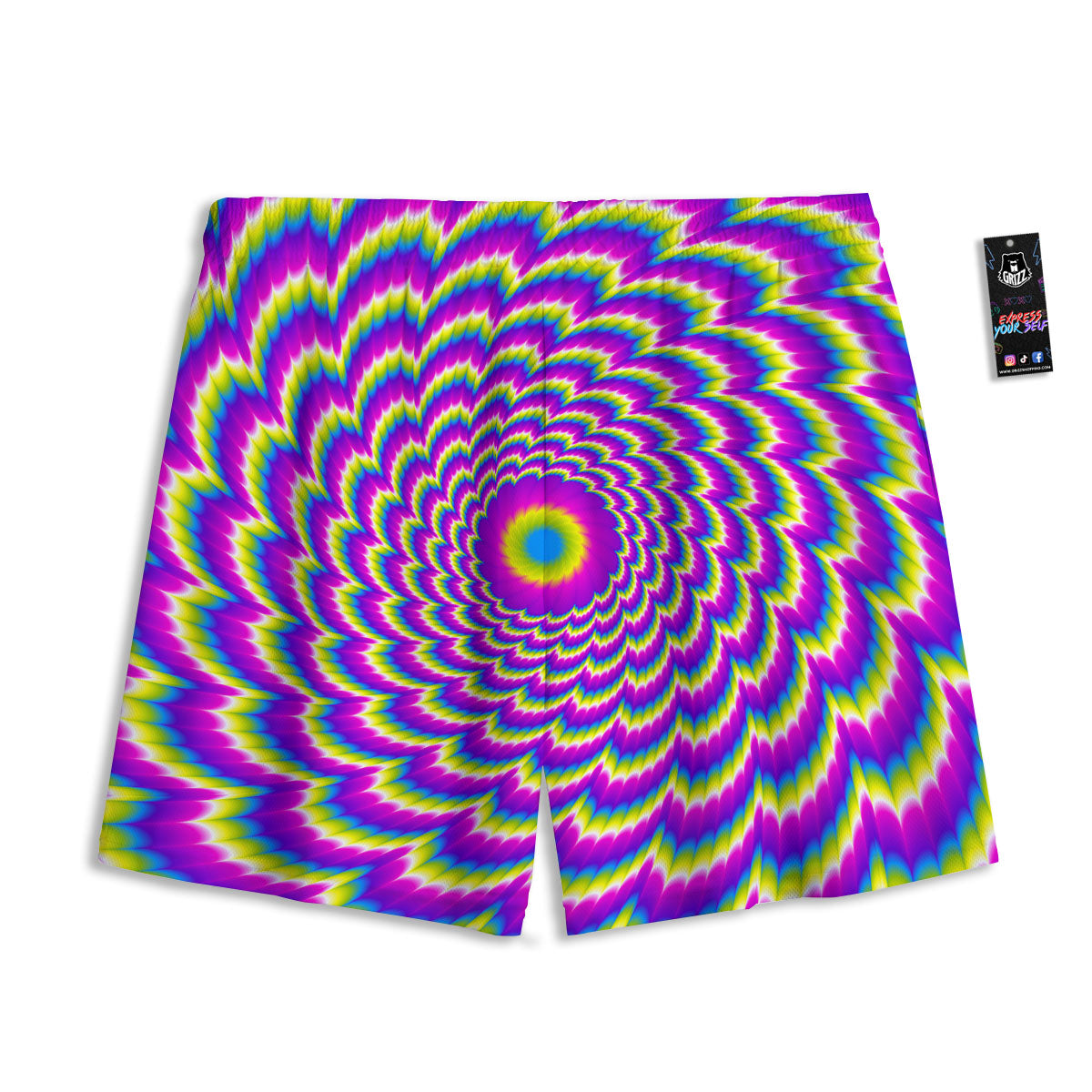 Moving Optical Illusion Spiral Colors Mesh Shorts