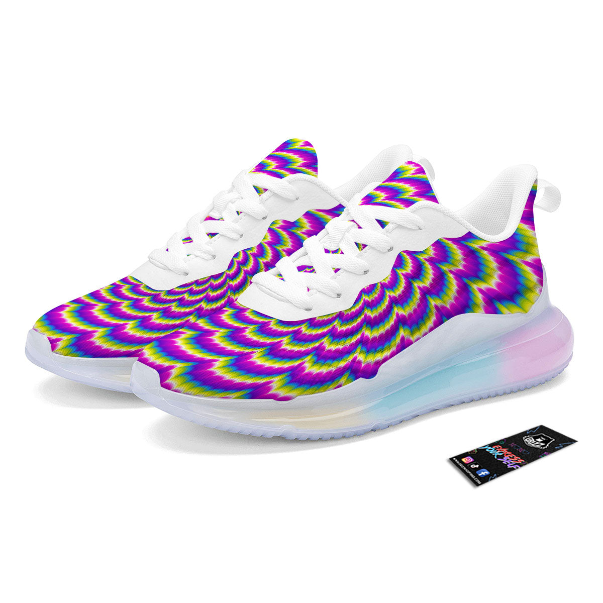 Moving Optical Illusion Spiral Colors Running Sneakers-grizzshop