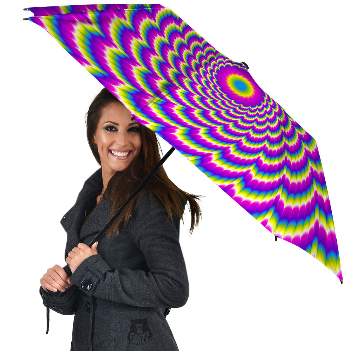 Moving Optical Illusion Spiral Colors Umbrella-grizzshop