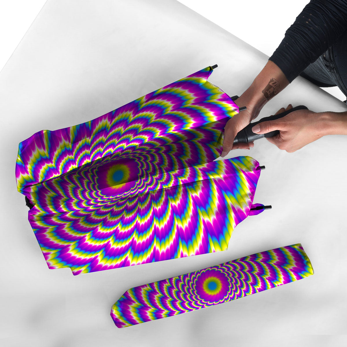 Moving Optical Illusion Spiral Colors Umbrella-grizzshop