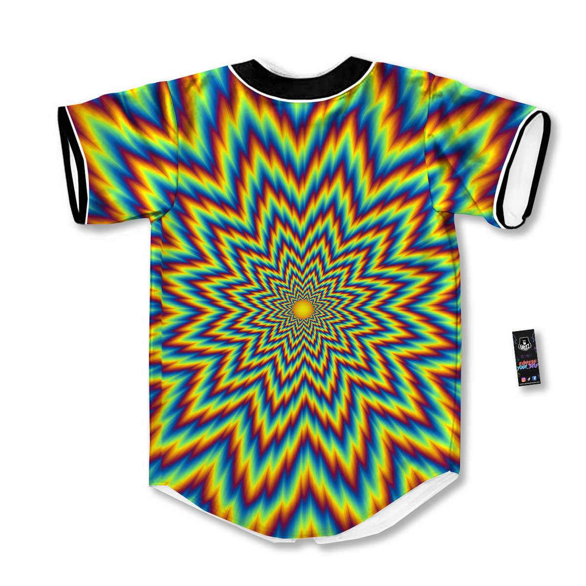 Moving Optical Illusion Spiral Expansion Baseball Jersey-grizzshop