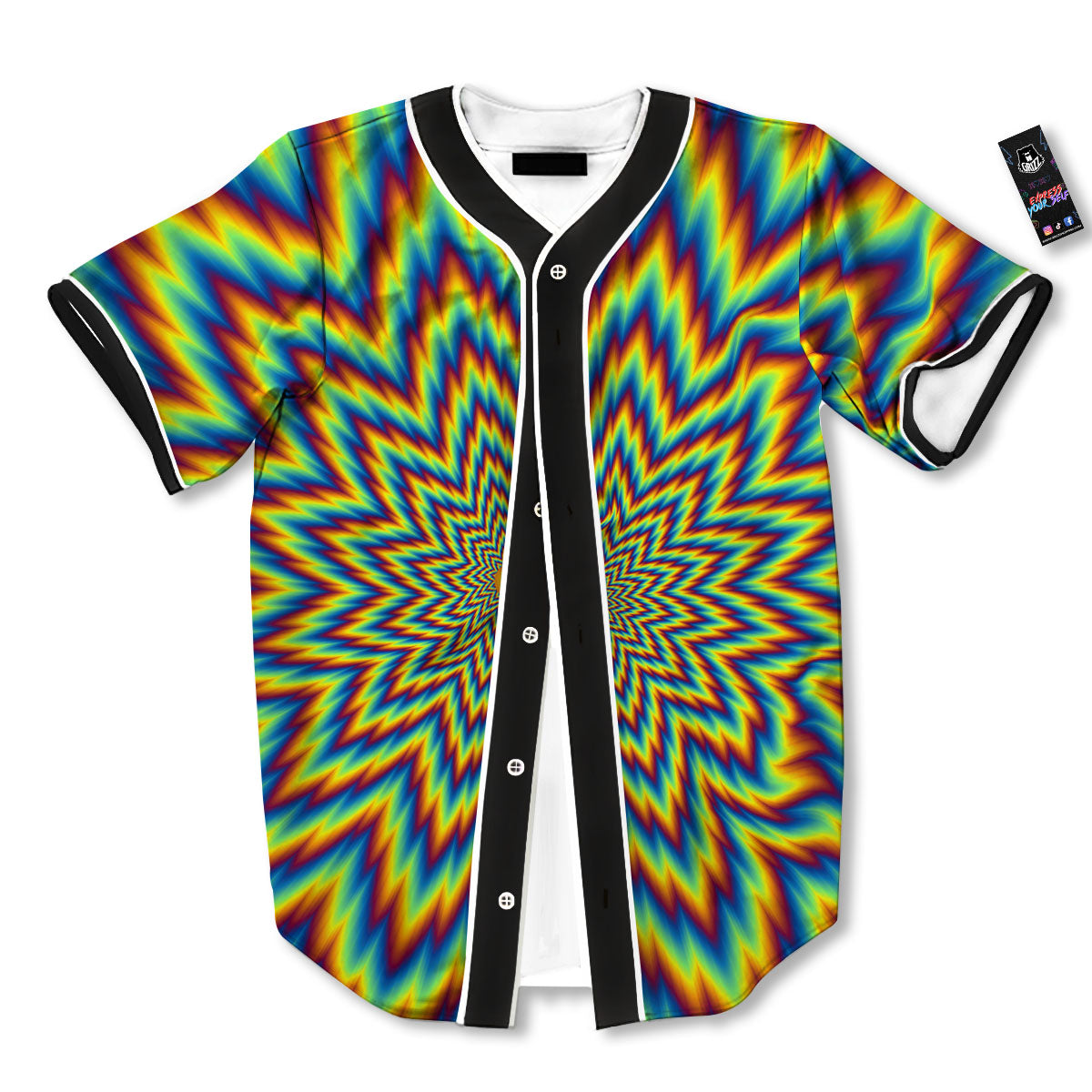 Moving Optical Illusion Spiral Expansion Baseball Jersey-grizzshop