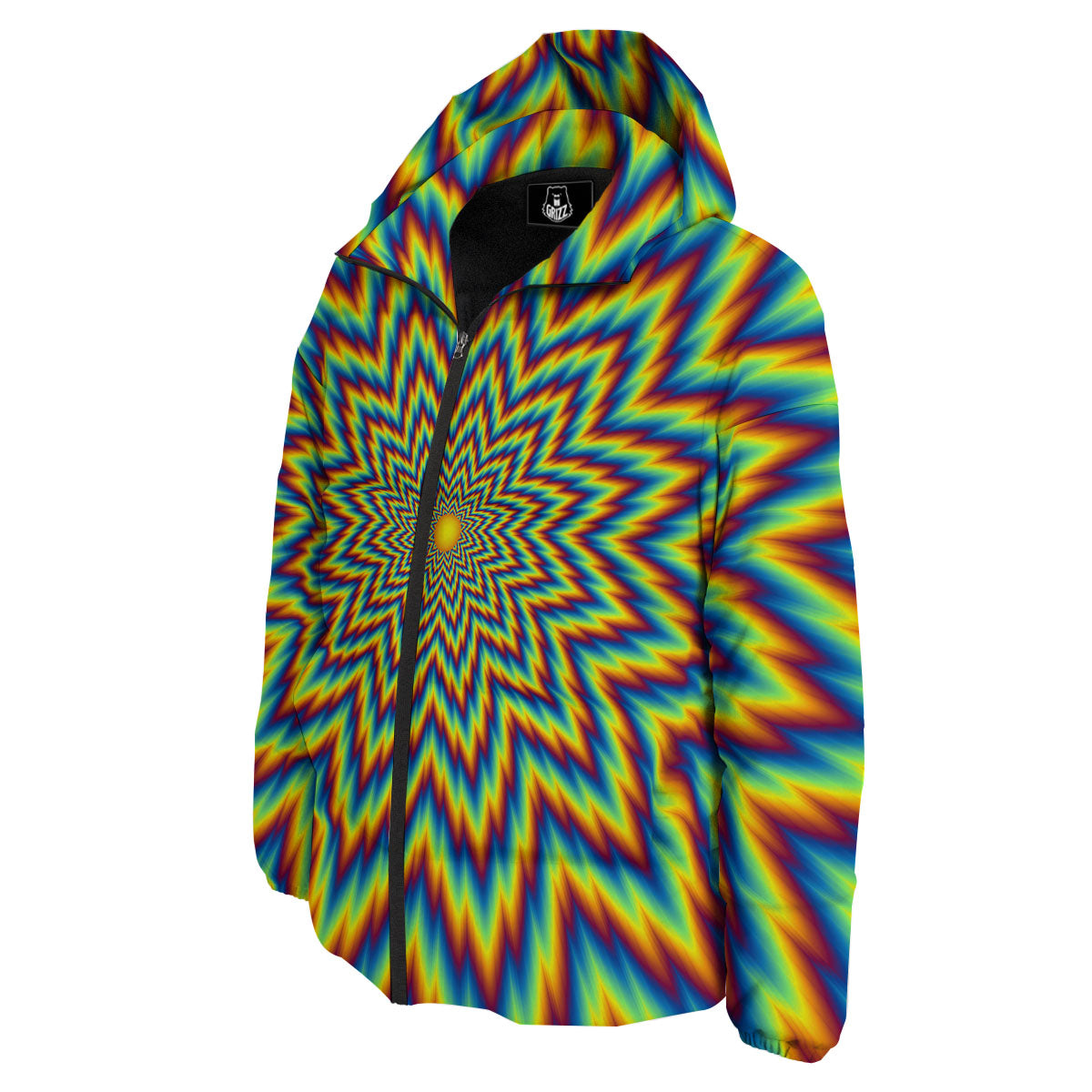 Moving Optical Illusion Spiral Expansion Down Jacket-grizzshop
