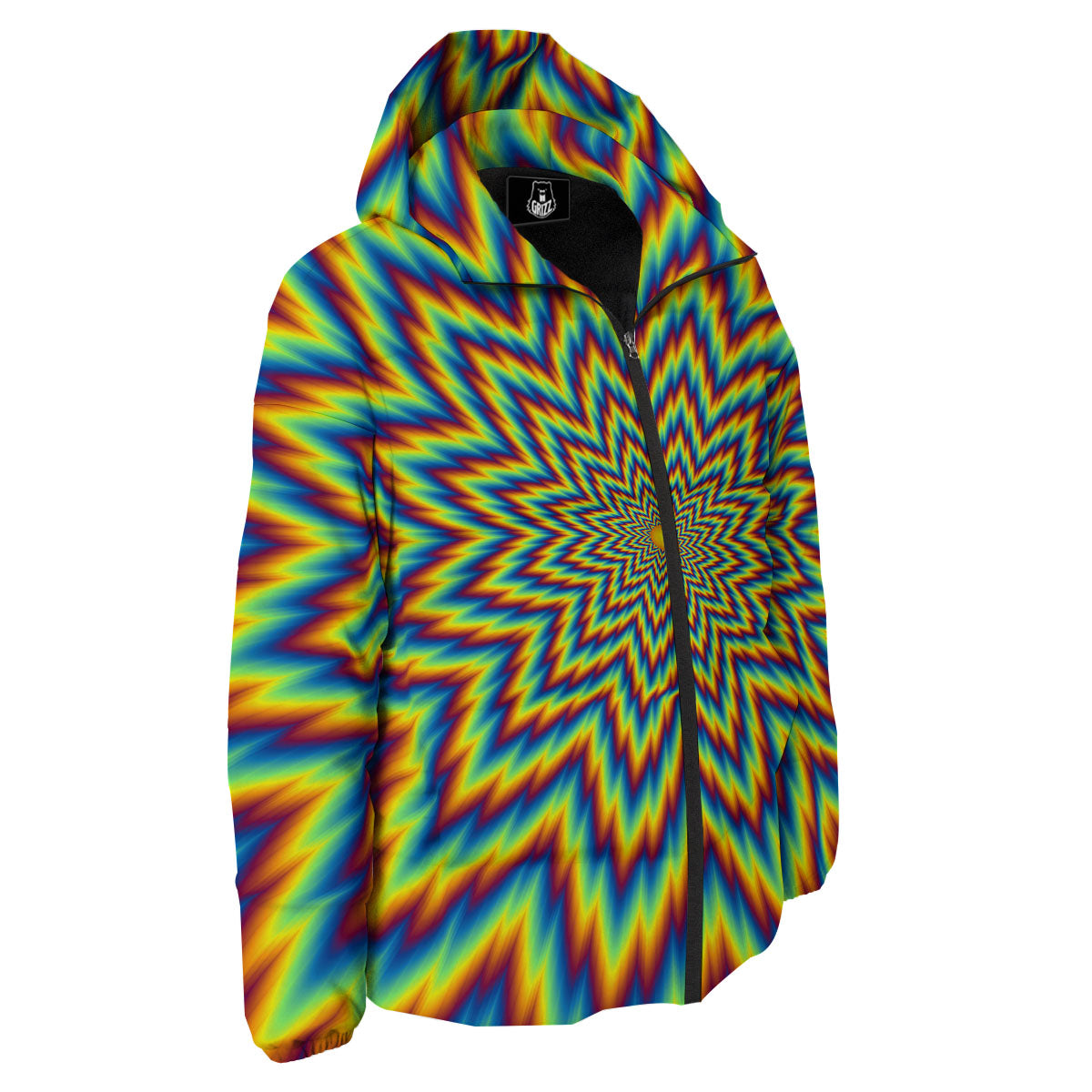 Moving Optical Illusion Spiral Expansion Down Jacket-grizzshop