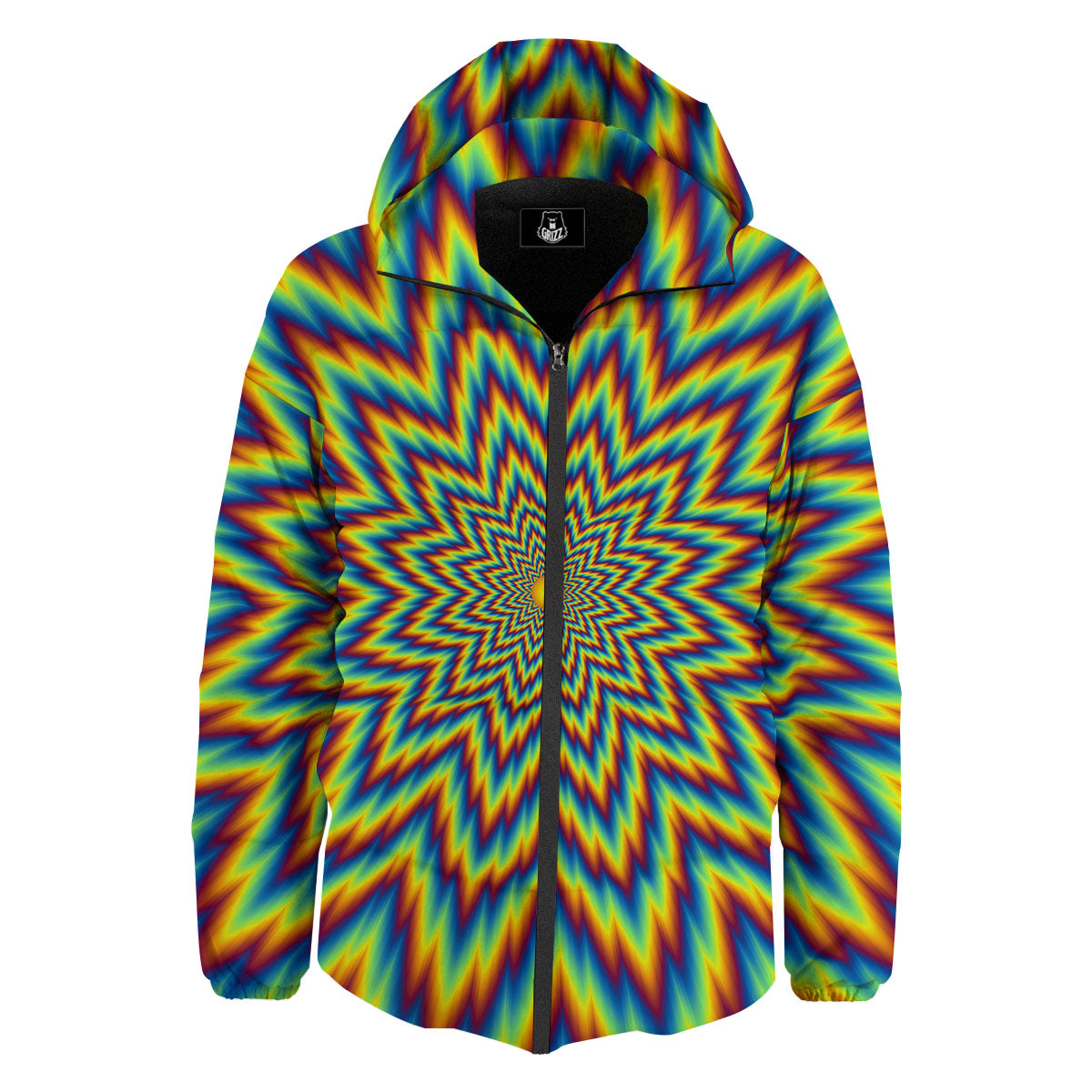 Moving Optical Illusion Spiral Expansion Down Jacket-grizzshop