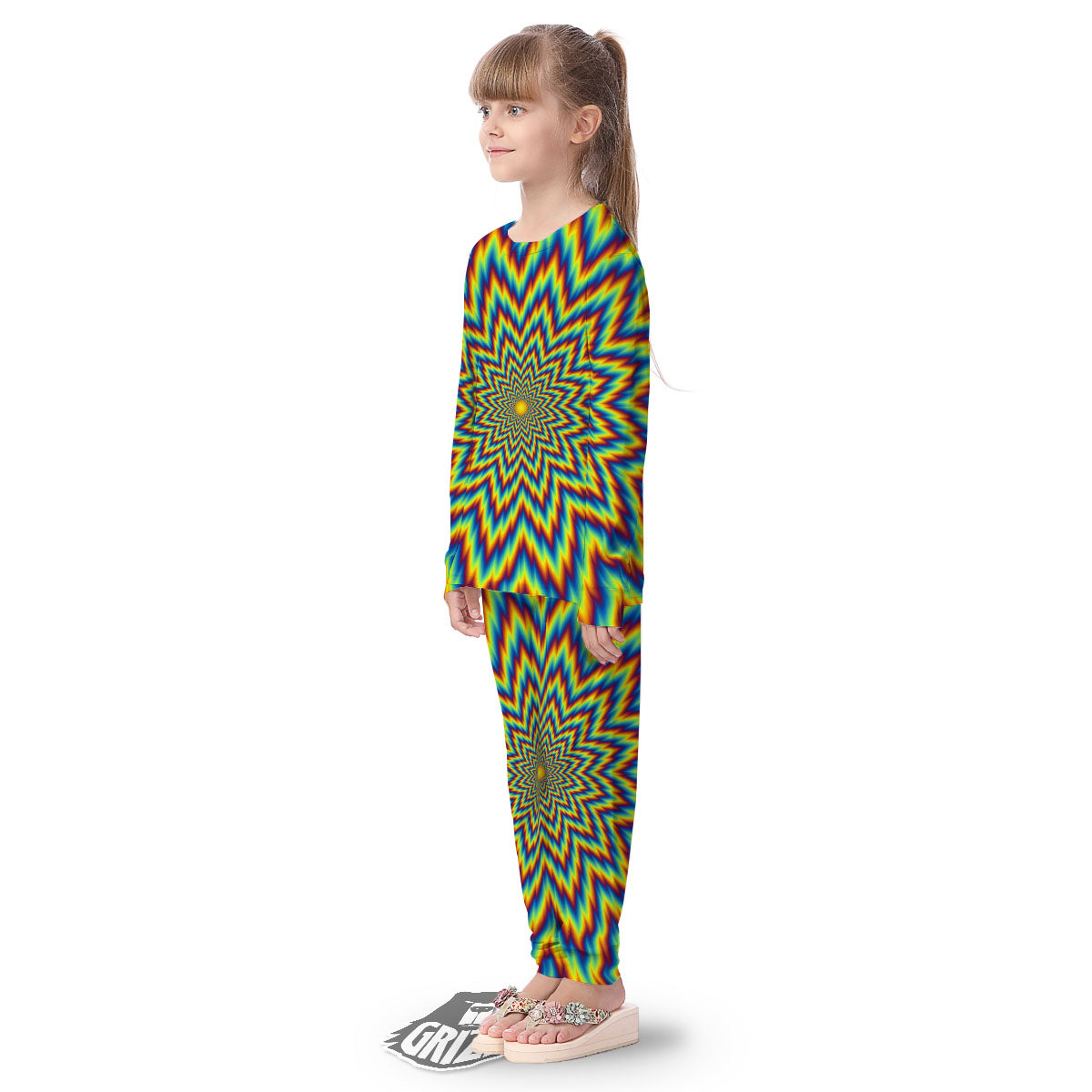 Moving Optical Illusion Spiral Expansion Kid's Pajamas-grizzshop