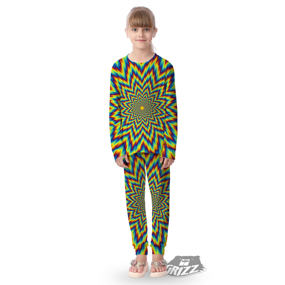 Moving Optical Illusion Spiral Expansion Kid's Pajamas-grizzshop