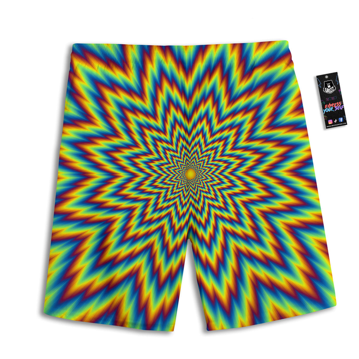 Moving Optical Illusion Spiral Expansion Men's Athletic Shorts
