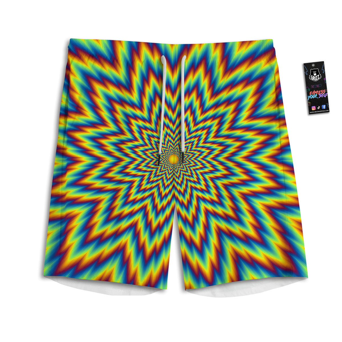 Moving Optical Illusion Spiral Expansion Men's Athletic Shorts