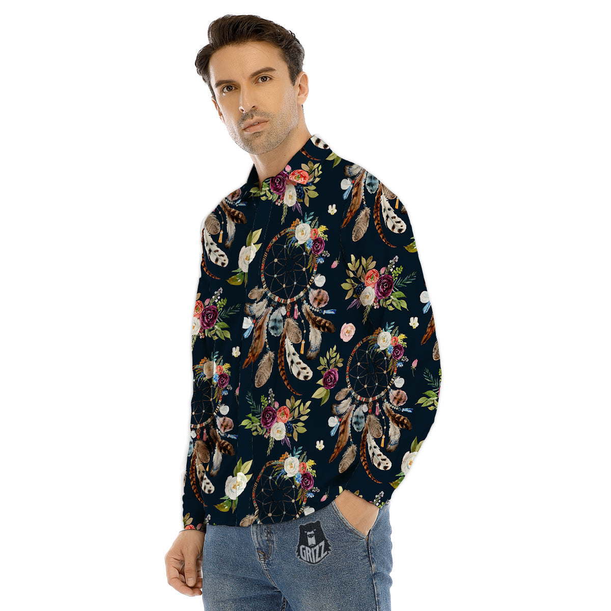Moving Optical Illusion Spiral Expansion Men's Dress Shirts-grizzshop