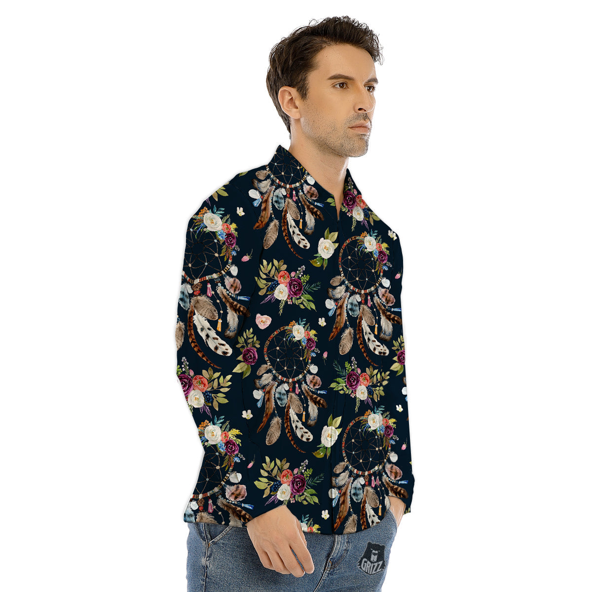 Moving Optical Illusion Spiral Expansion Men's Dress Shirts-grizzshop