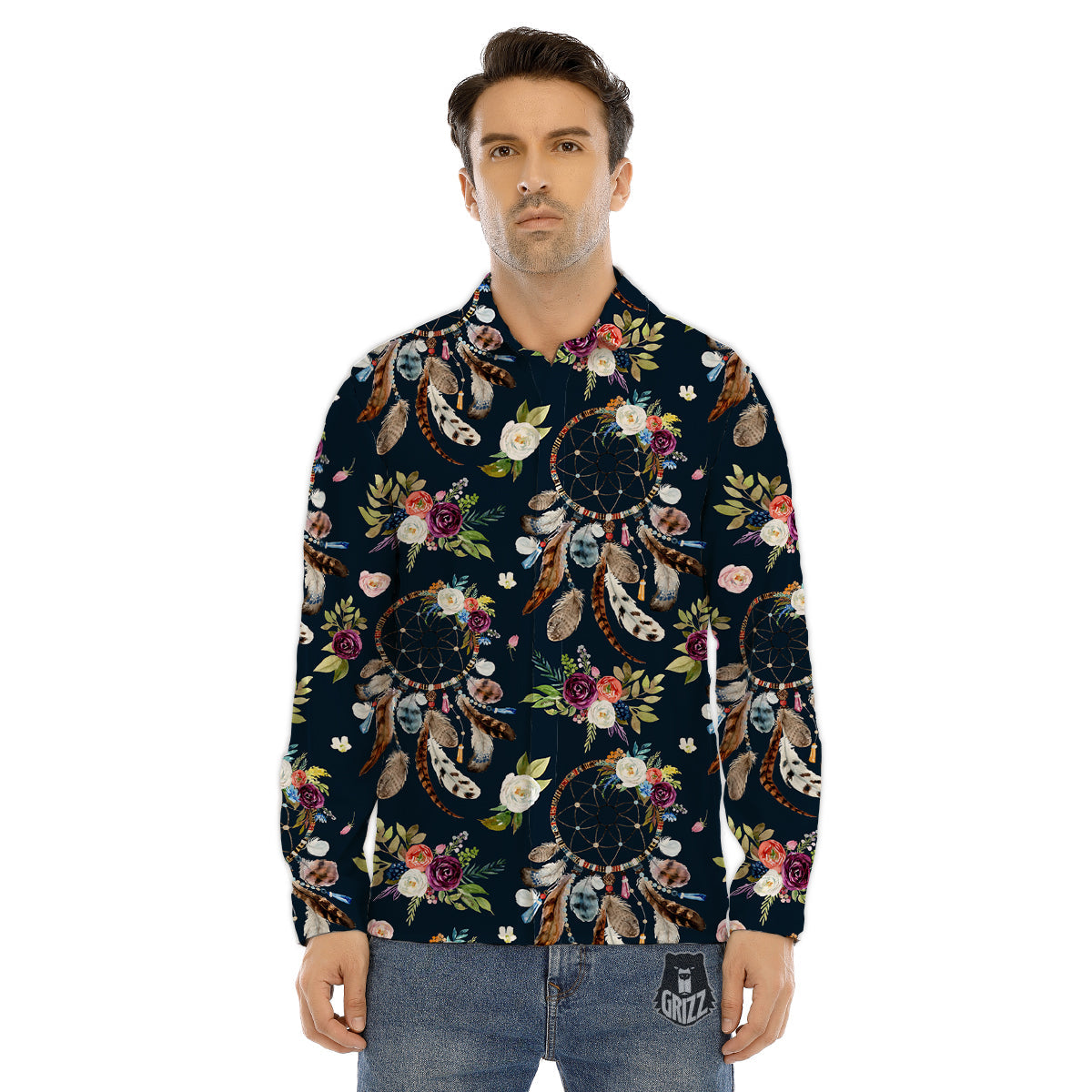 Moving Optical Illusion Spiral Expansion Men's Dress Shirts-grizzshop