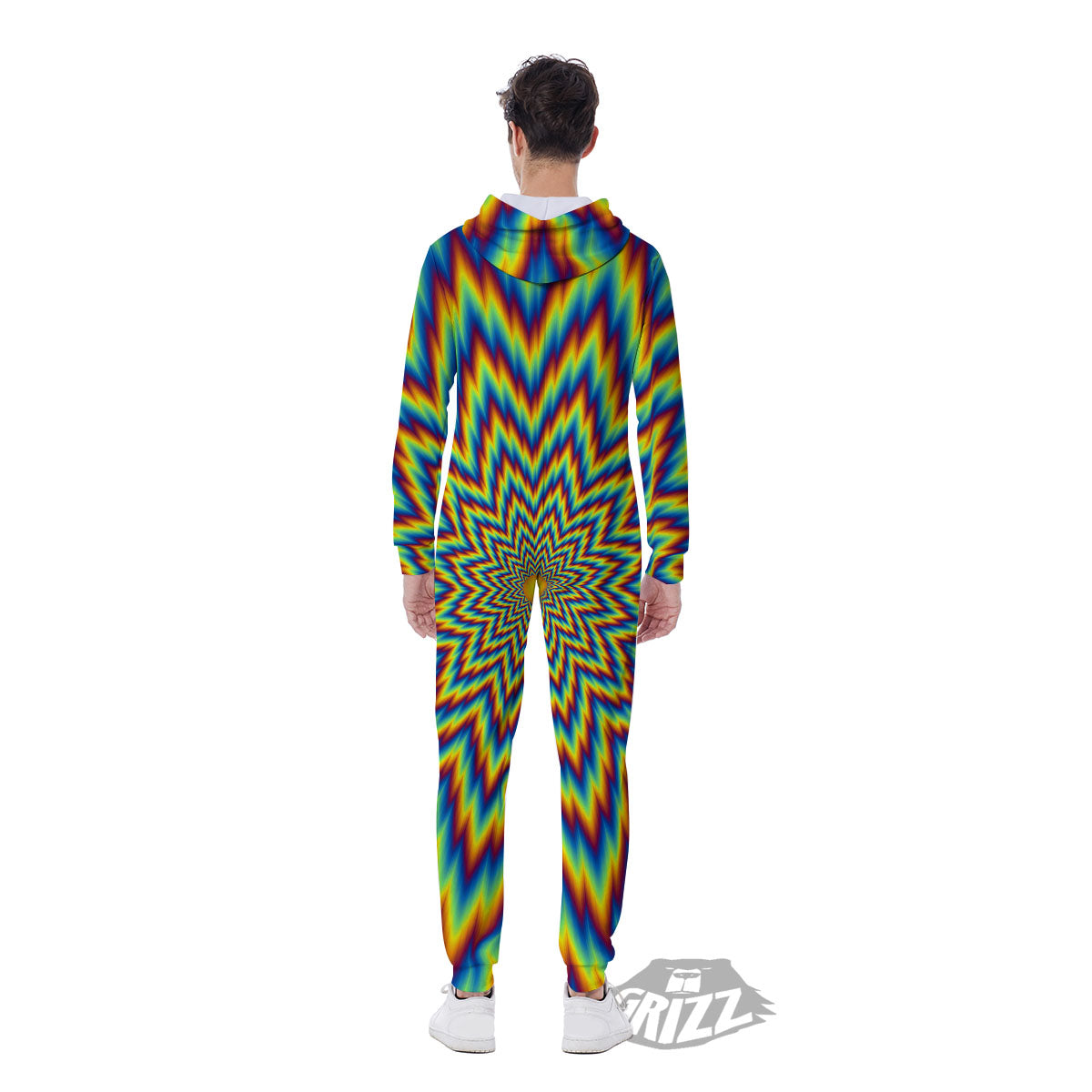 Moving Optical Illusion Spiral Expansion Men's Jumpsuit-grizzshop