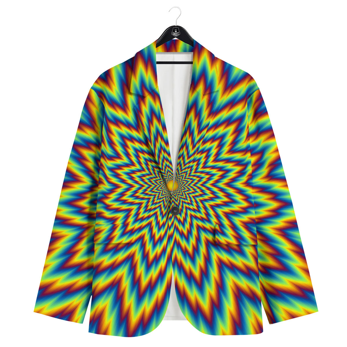 Moving Optical Illusion Spiral Expansion Men's Sport Coat-grizzshop