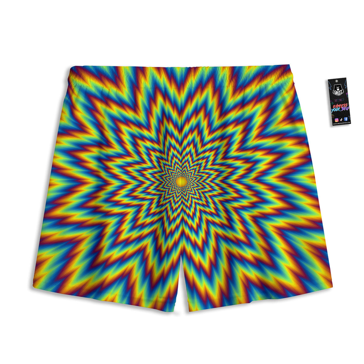 Moving Optical Illusion Spiral Expansion Mesh Shorts