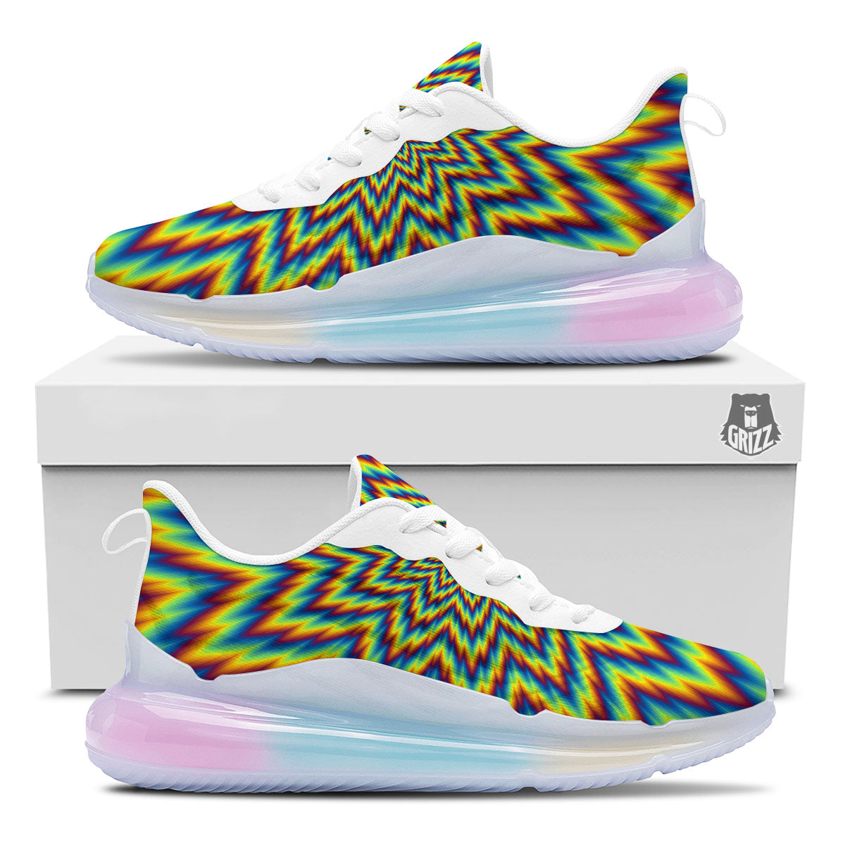 Moving Optical Illusion Spiral Expansion Running Sneakers-grizzshop