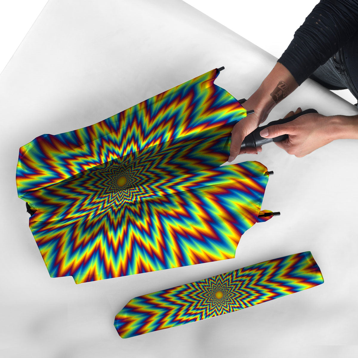 Moving Optical Illusion Spiral Expansion Umbrella-grizzshop