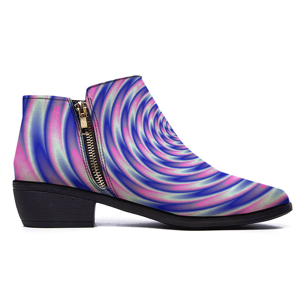 Moving Optical Illusion Twisted Colors Ankle Boots-grizzshop
