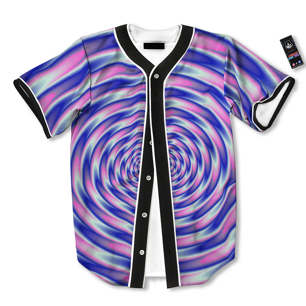 Moving Optical Illusion Twisted Colors Baseball Jersey-grizzshop