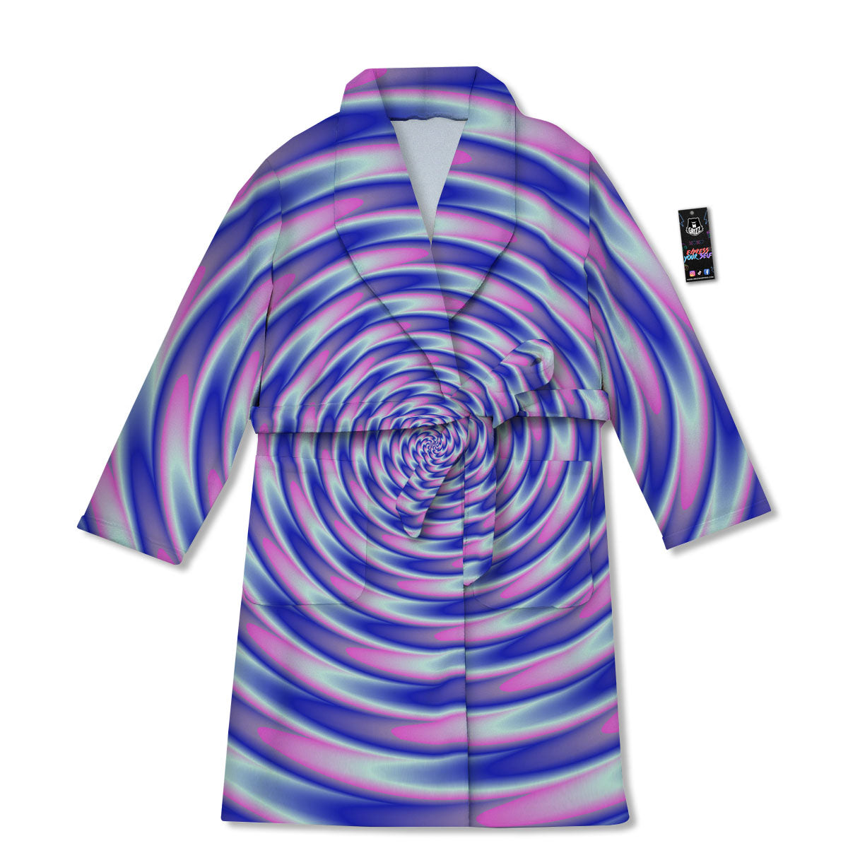 Moving Optical Illusion Twisted Colors Bathrobe-grizzshop
