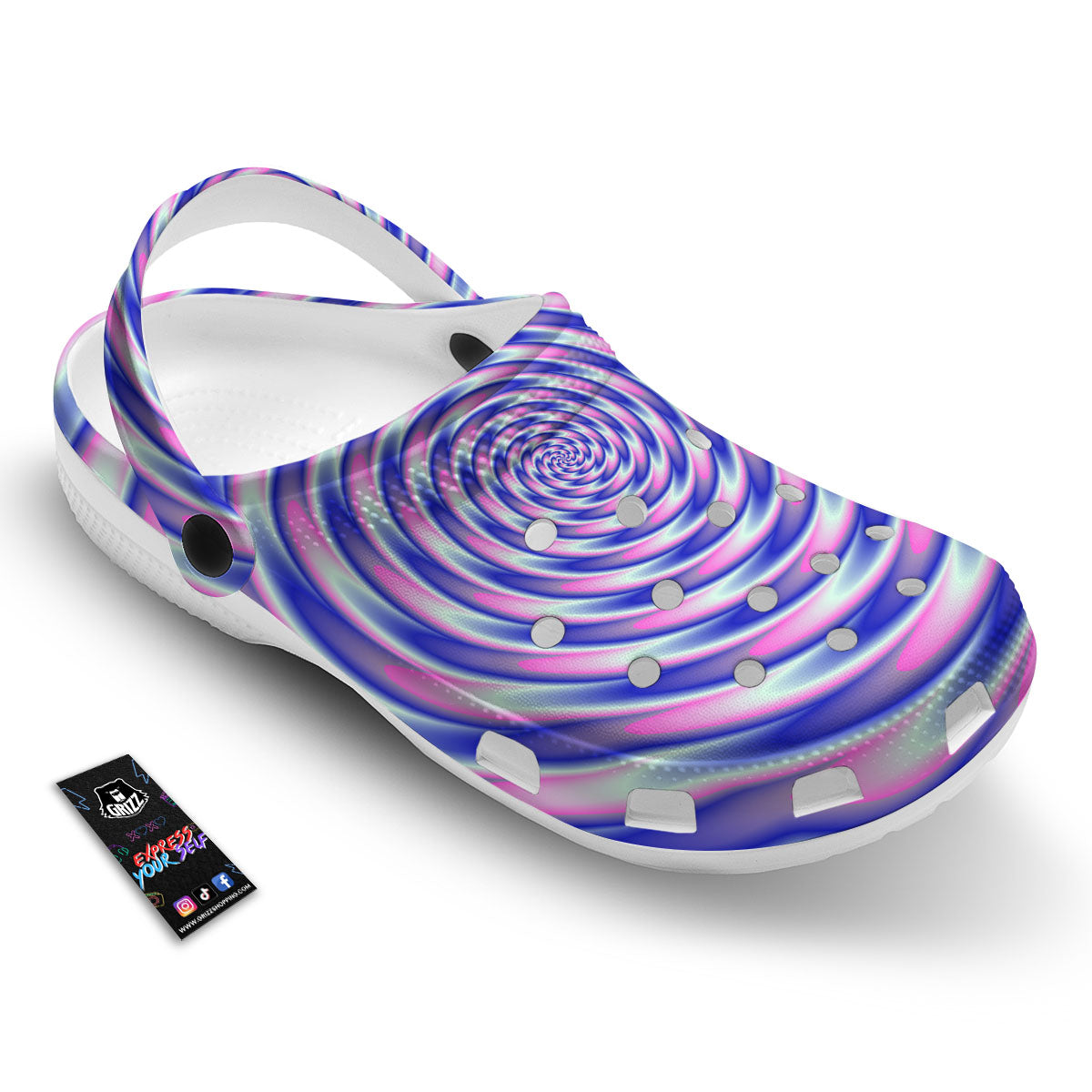 Moving Optical Illusion Twisted Colors Clog-grizzshop
