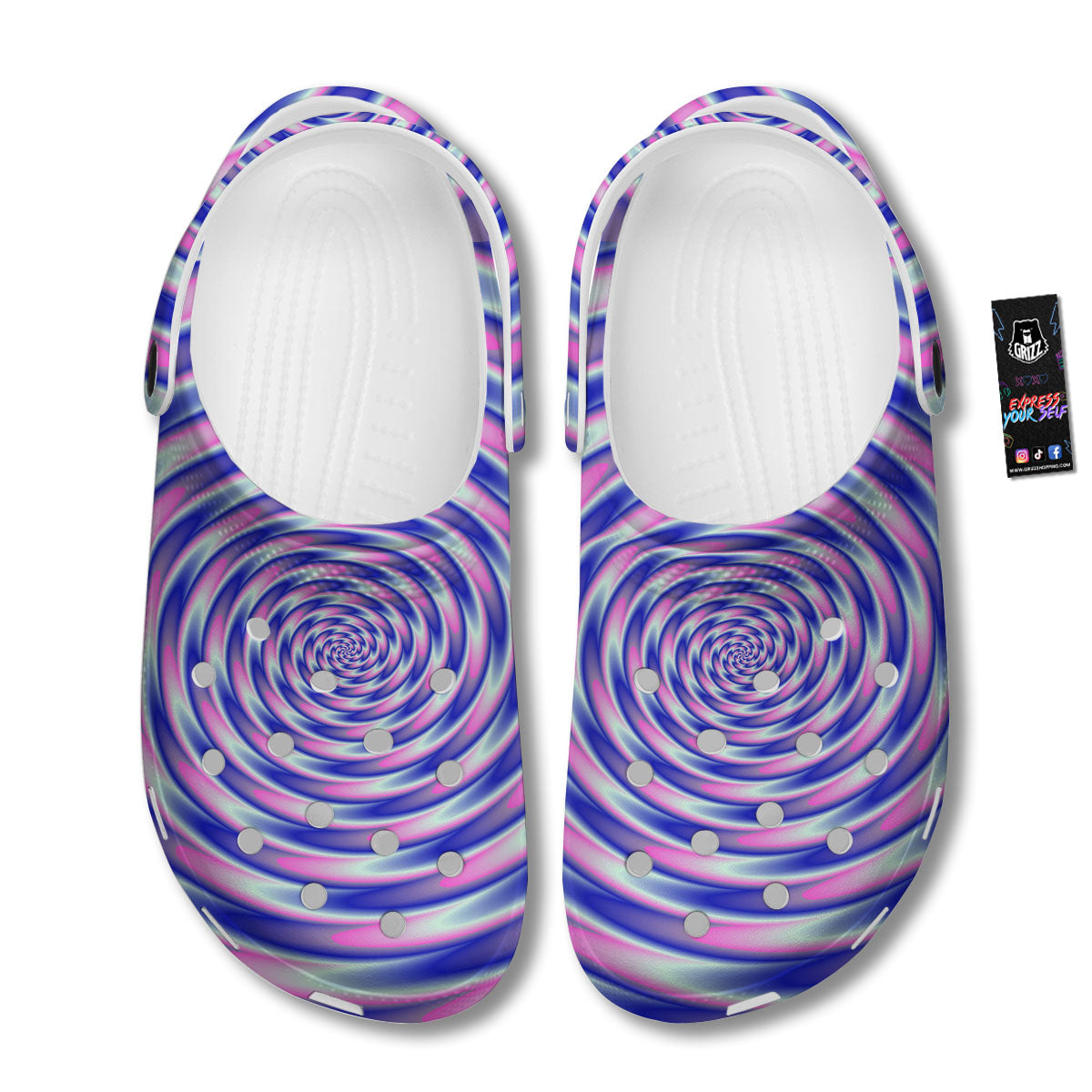 Moving Optical Illusion Twisted Colors Clog-grizzshop