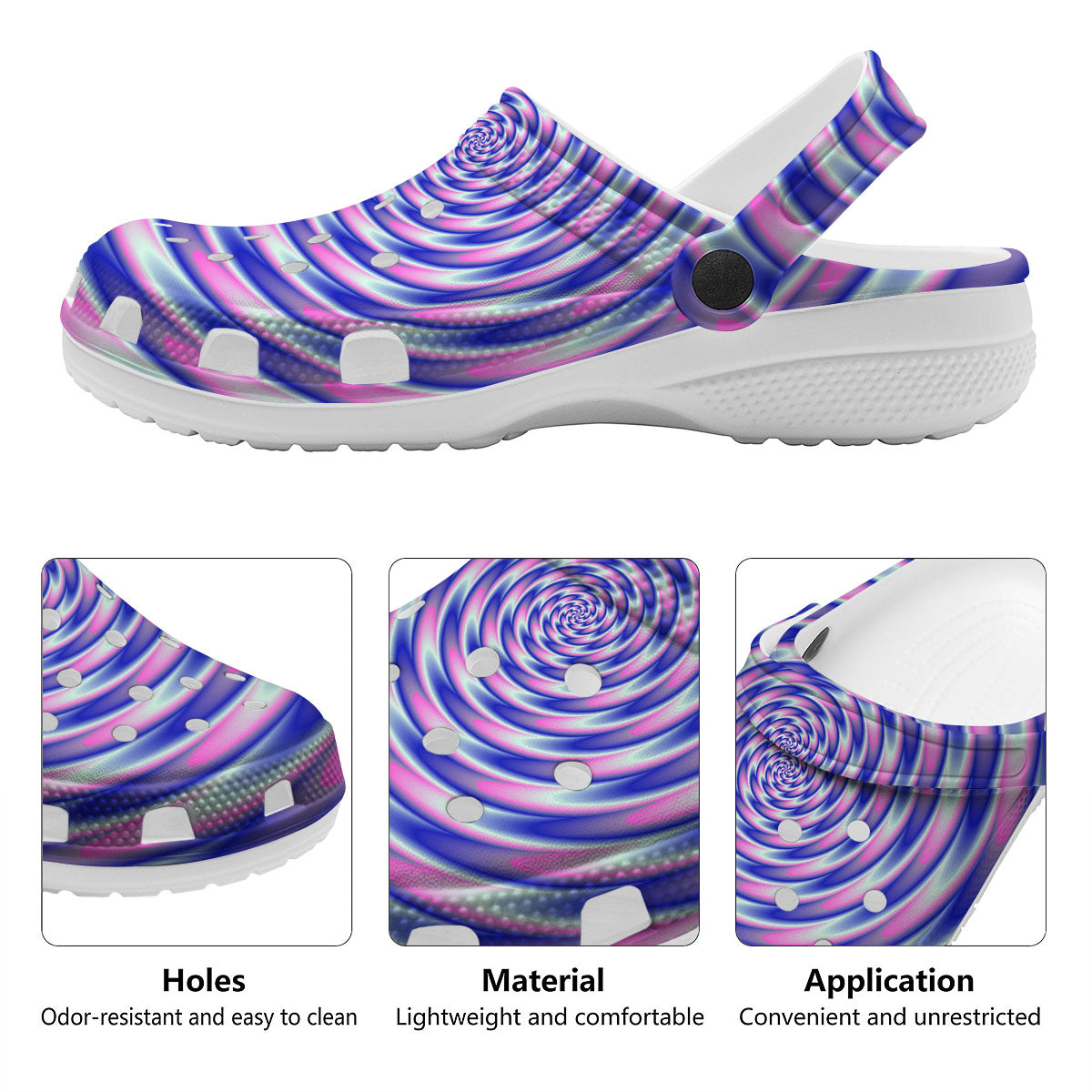 Moving Optical Illusion Twisted Colors Clog-grizzshop