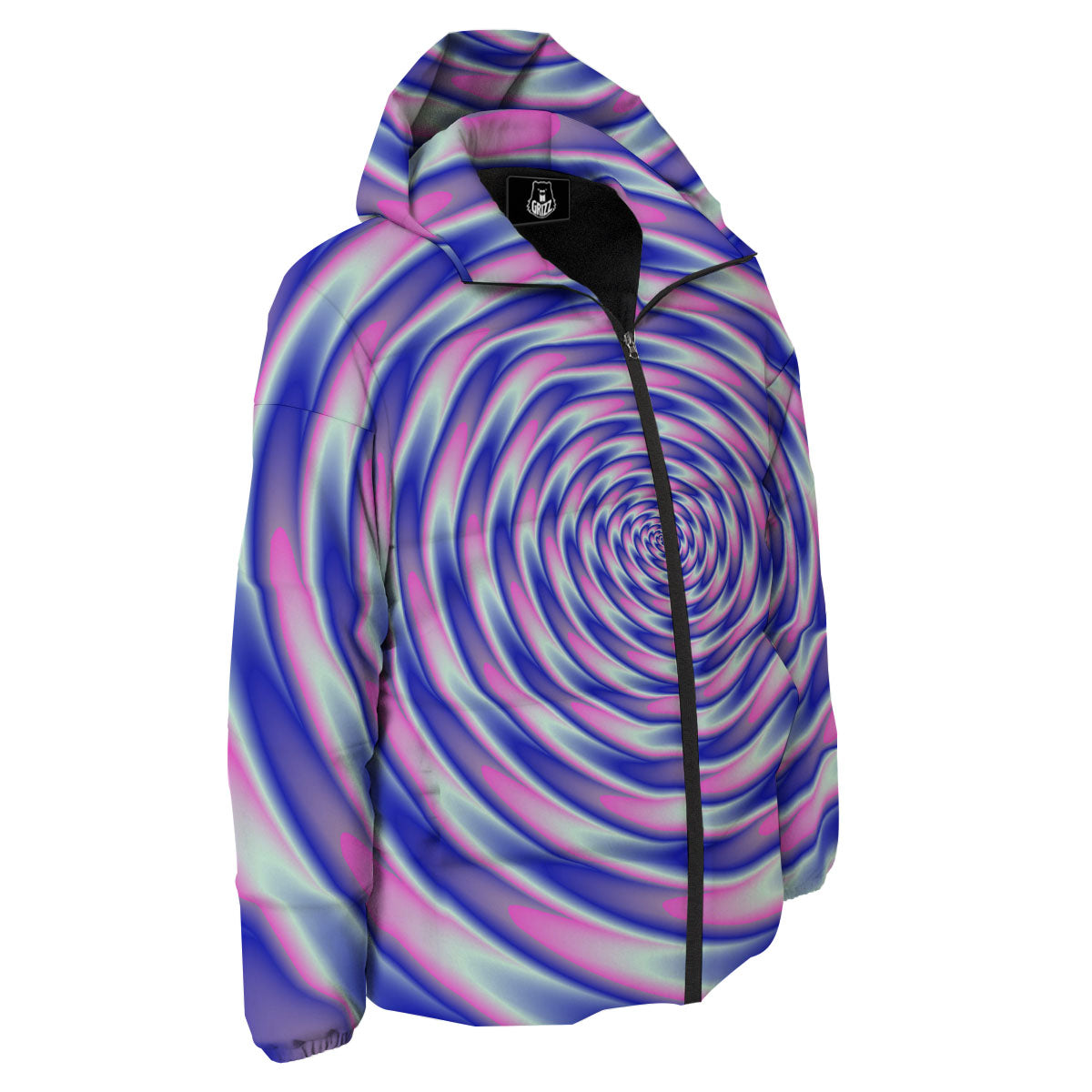 Moving Optical Illusion Twisted Colors Down Jacket-grizzshop