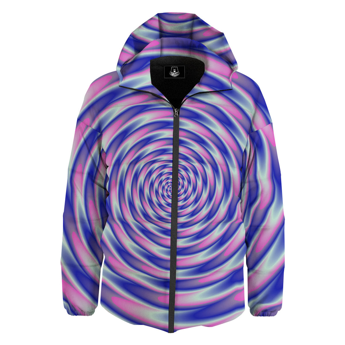 Moving Optical Illusion Twisted Colors Down Jacket-grizzshop