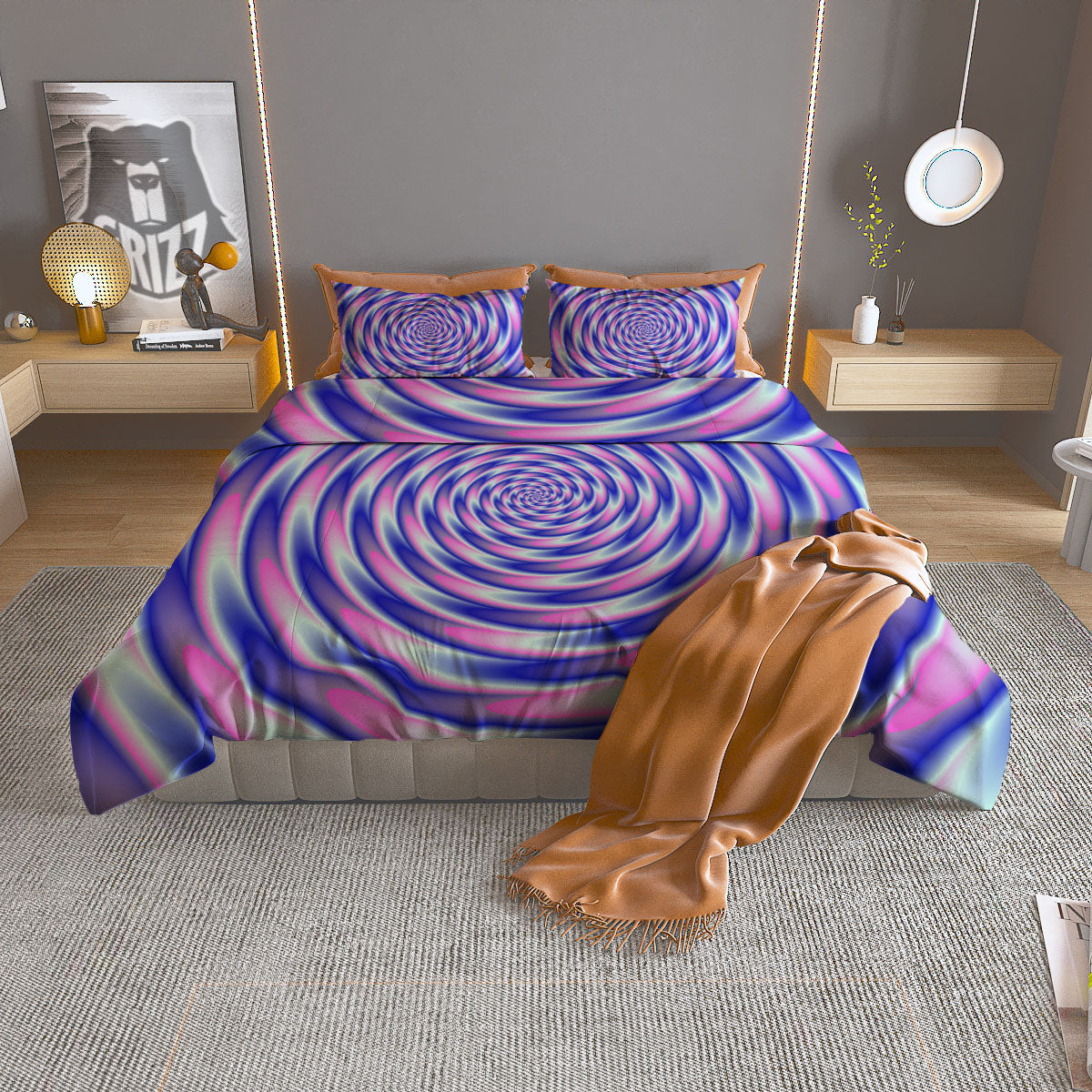 Moving Optical Illusion Twisted Colors Duvet Cover Bedding Set