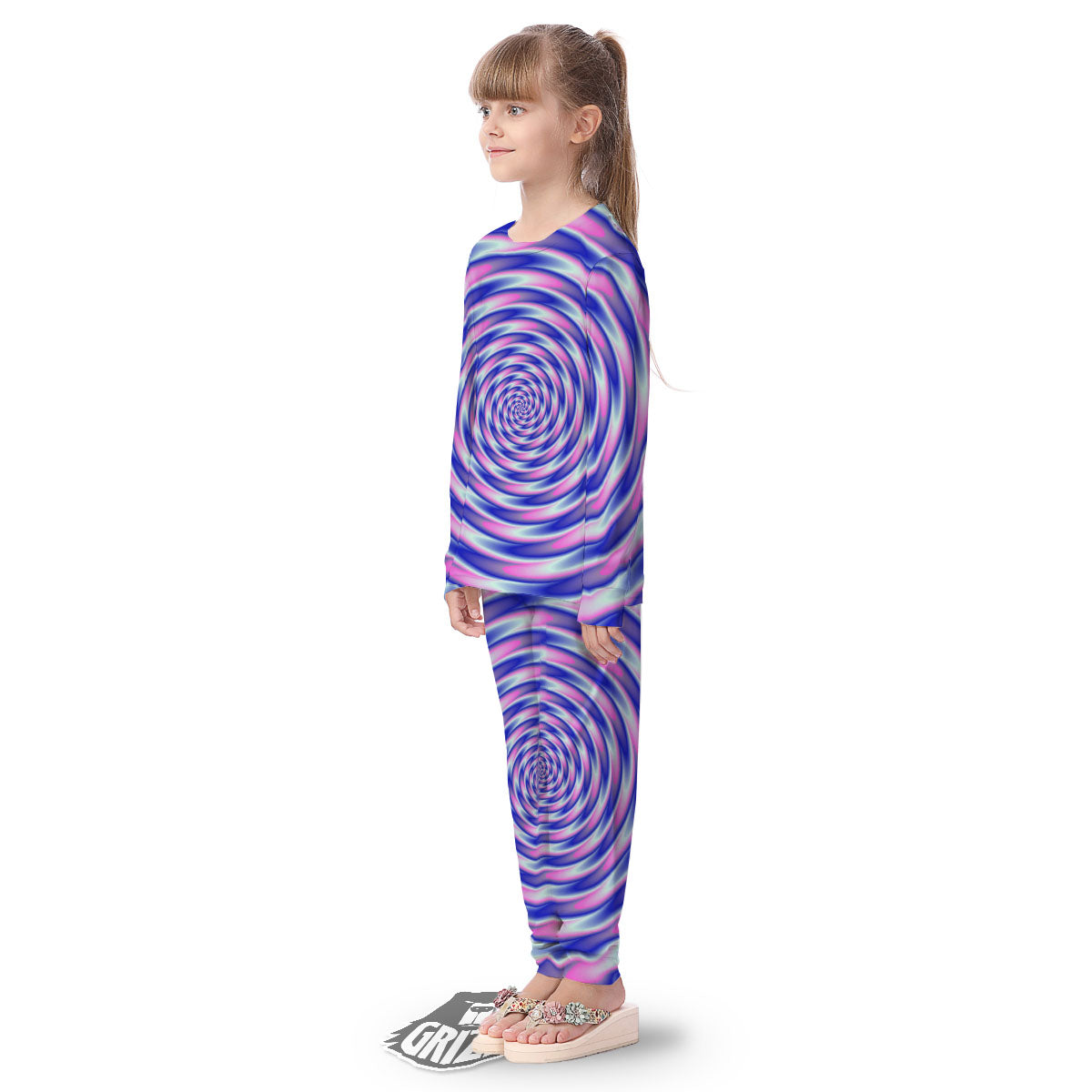 Moving Optical Illusion Twisted Colors Kid's Pajamas-grizzshop